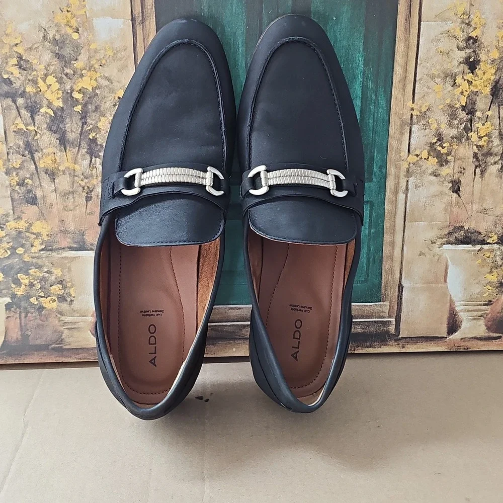Aldo Blue Nubuck Suede Horse Bit Loafer US Men's 12 Slip On Shoes